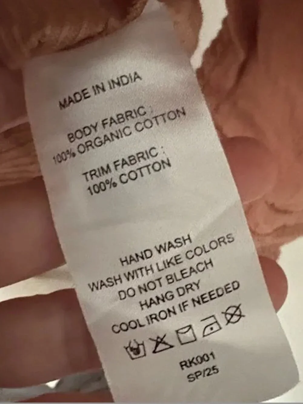 Quince Organic Textured Cotton Peasant Blouse Large L Terra Cotta - Picture 3 of 5